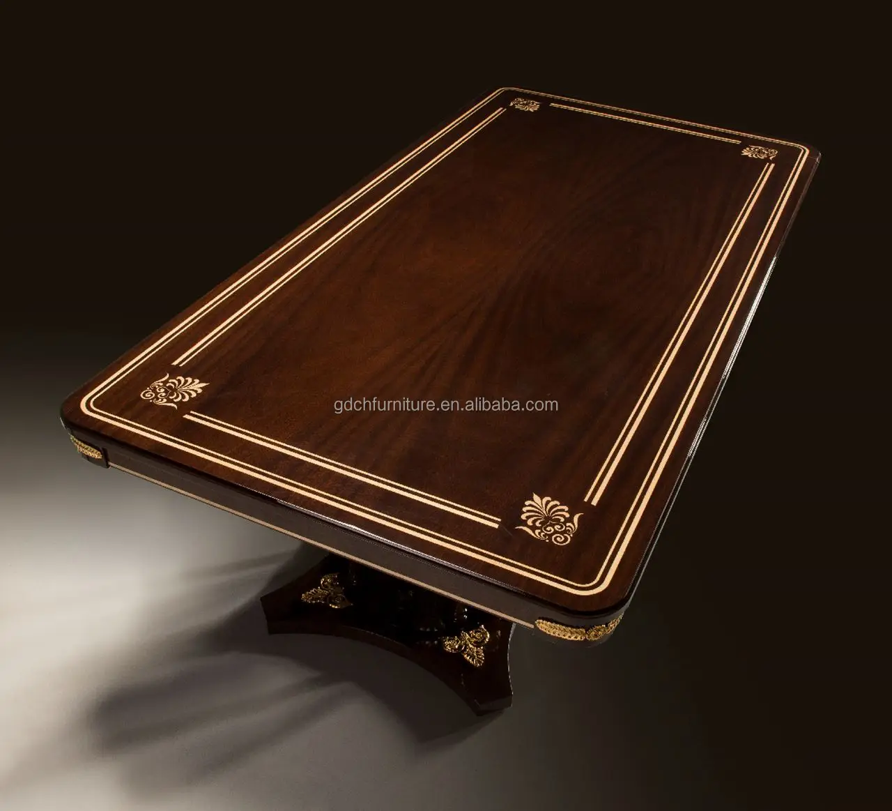 Neoclassical Luxury Solid Wood Carved Rectangular Dining Table and ...