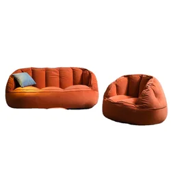 factory wholesale velour two seater color customized three seats bean bag sofa