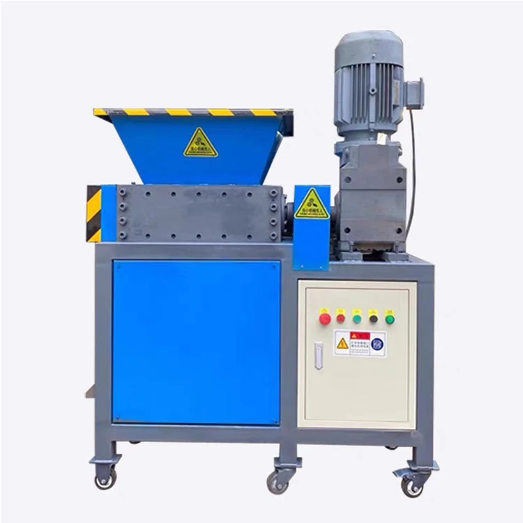 Mini Can Shredding Machine Paper Double Shaft Crusher Waste Garbage Little Plastic Recycling Industrial Steel Shredder Price