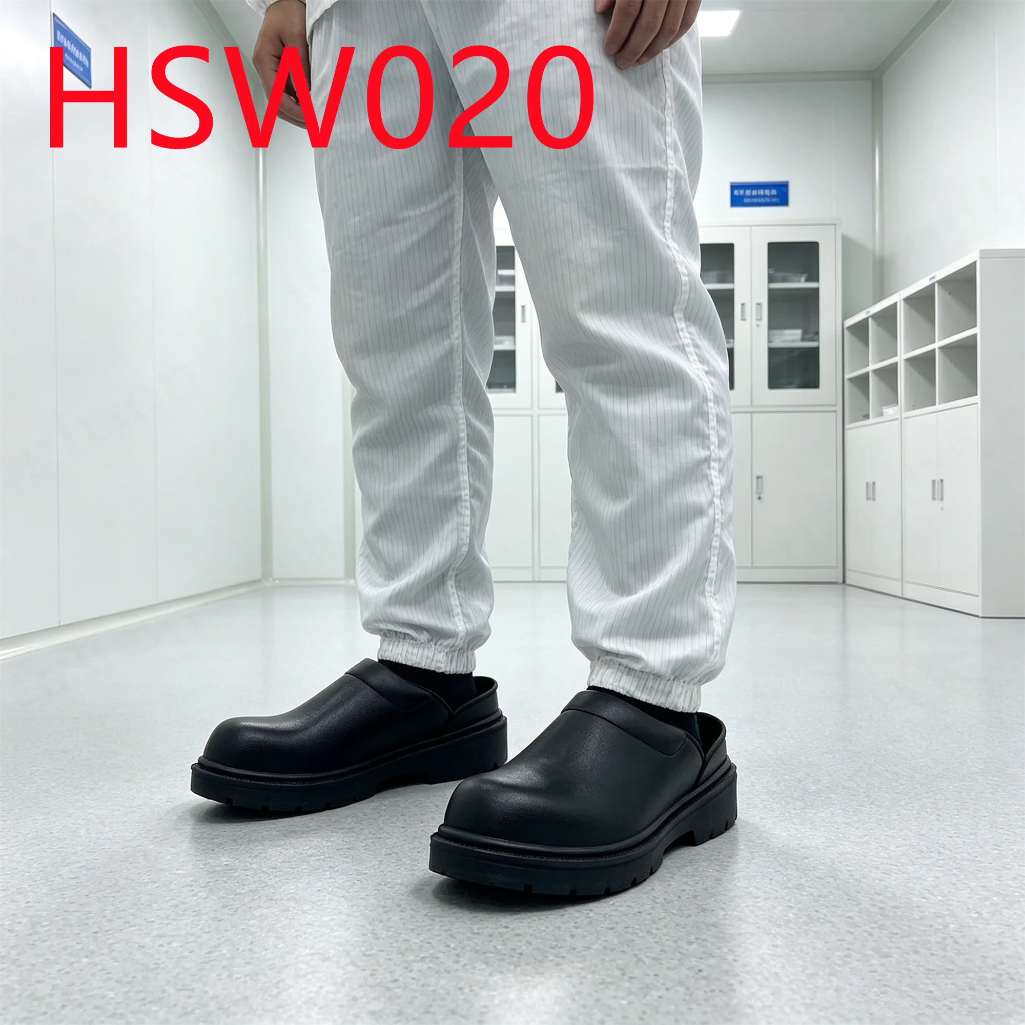 HY,sterile Workshop Germ-resistant Black/white Safety slippers Chemical Factory Work Anti-acid&alkali Outsole Work Clogs HSW020