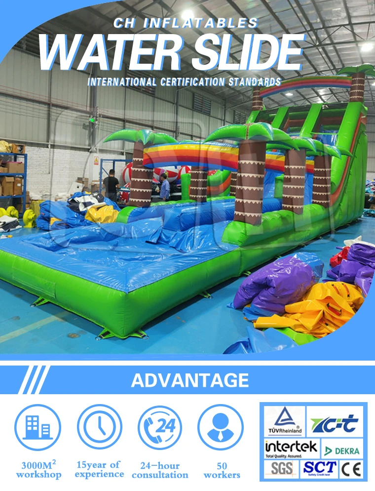 Custom PVC Inflatable Outdoor Water Slide Pool for Kids Fun inflatable games and Slides details