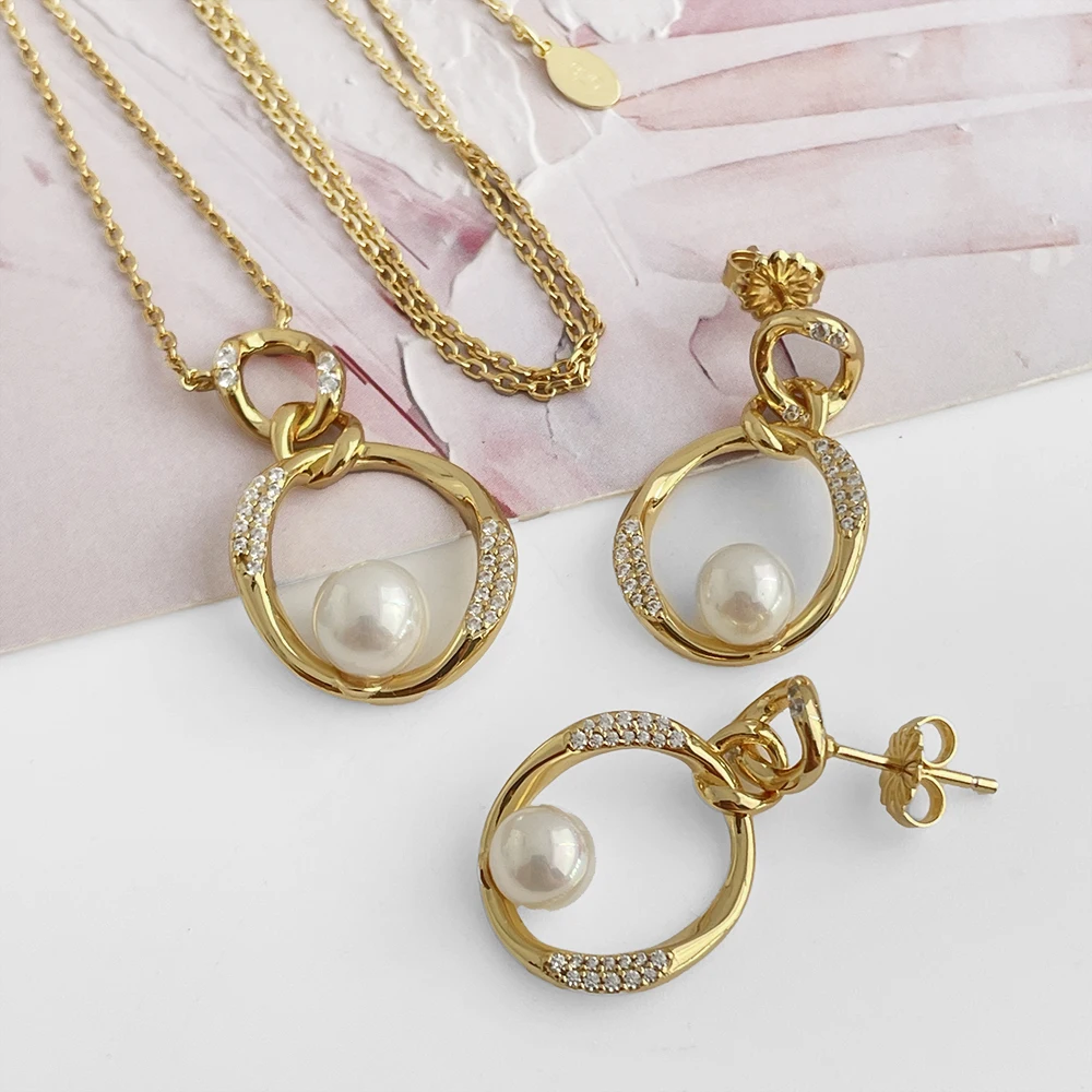 Carline Fine Shell Pearl Drop 18k Gold Plated Necklace And Earring ...