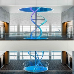 ECOJAS Decorative Lighting for Large Supermarket Hotel Lobby Airport Nosocomium Crystal LED Strip Chandelier