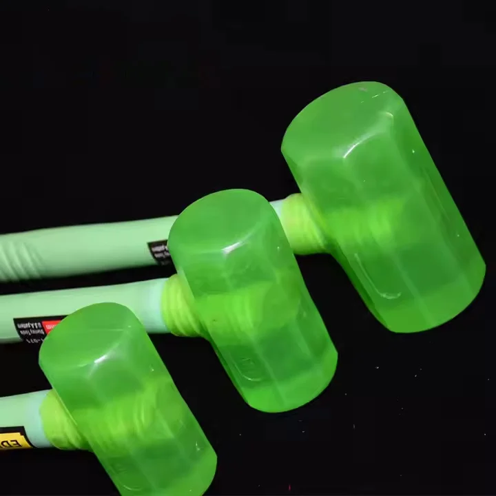 Хит продаж ударопрочный резиновый молоток с пластиковой ручкой высококачественный зеленый квадратный