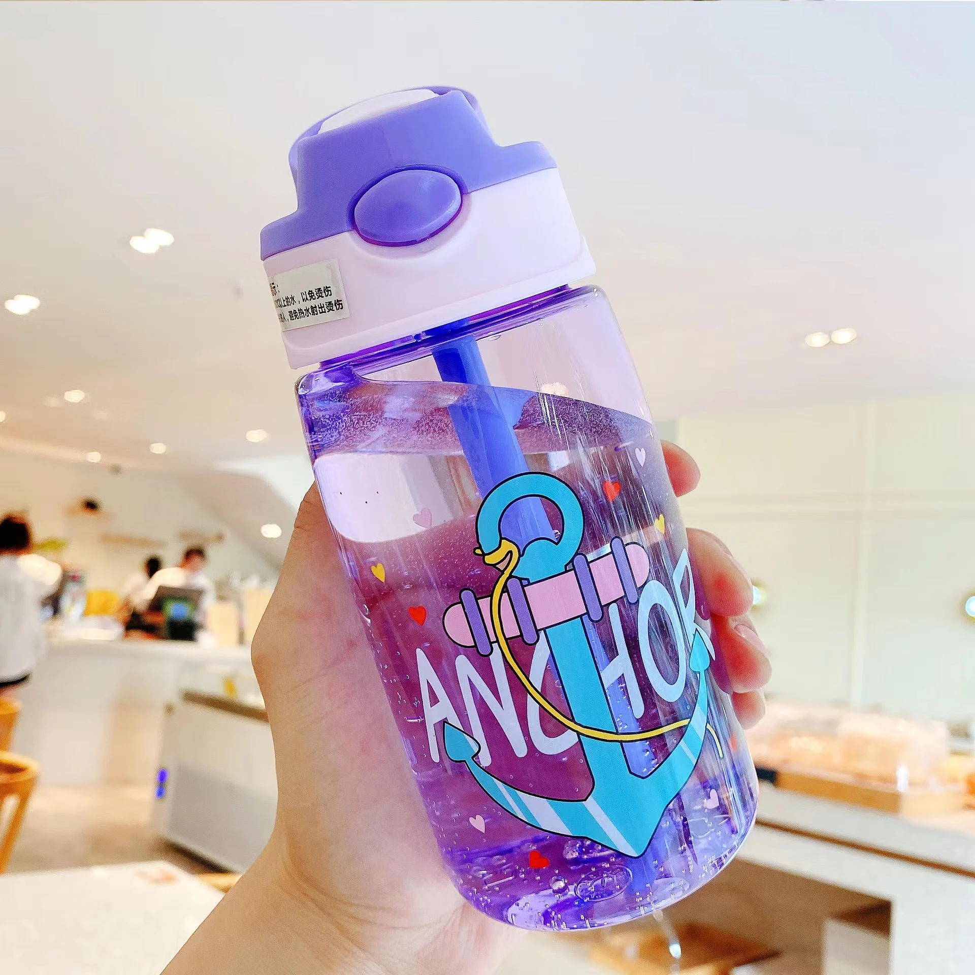 480ML Toddler Water Sippy Cup Cartoon Kids Feeding Cup with Straws  Leakproof Water Bottle Outdoor Portable Children's Cups