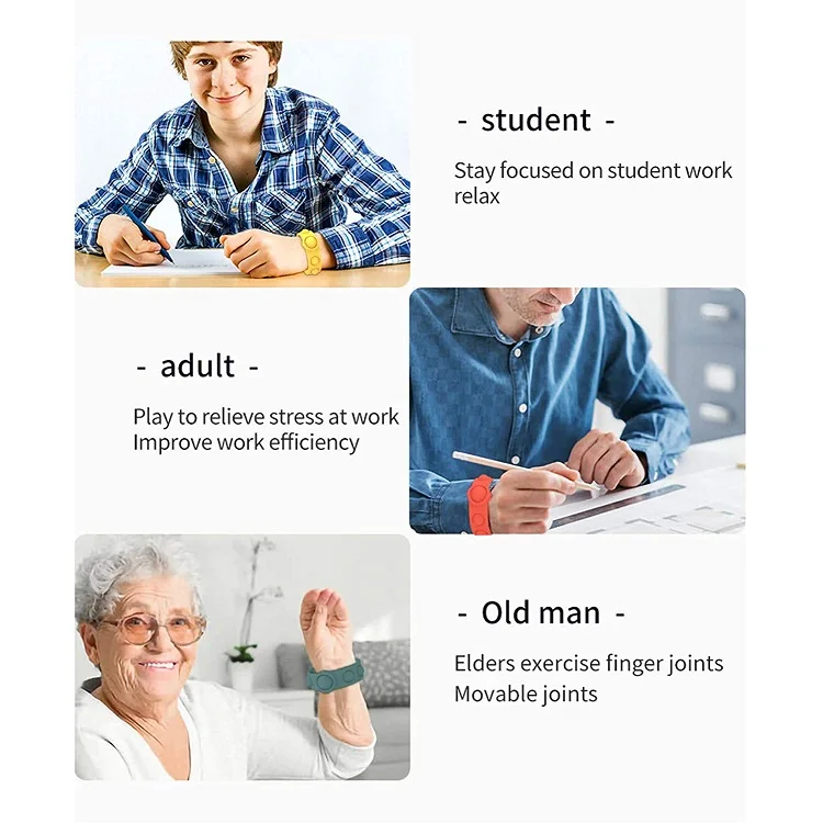 2021 Последний Новый пуш-ап пузырь сенсорная Непоседа игрушки для снятия стресса пузырь браслет игрушка Беспроводные сенсорные браслет Непоседа браслет