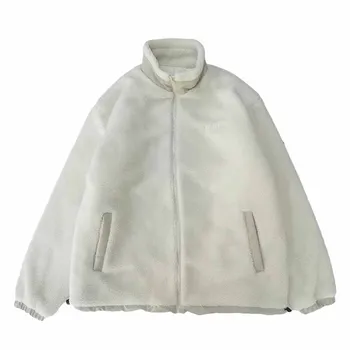 Custom Logo Fall Winter Men's Multiple Colors Micro Polar Fleece Jacket Blank Sherpa Warm Zipper Coat Windproof Plain Jackets