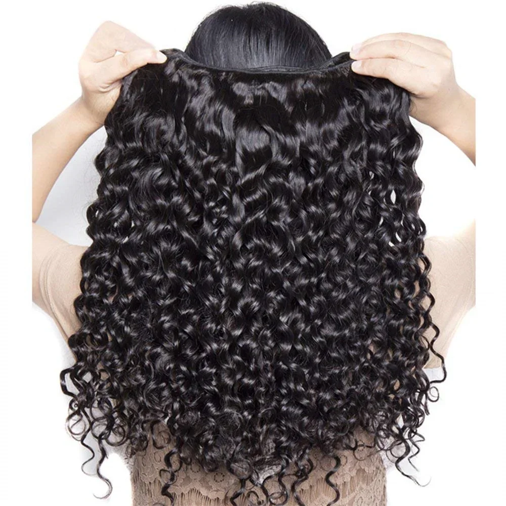 Pacchetti di capelli intrecciati Water Wave, estensioni di capelli umani brasiliani grezzi, 4 pacchetti di capelli ondulati bagnati non trattati_voghion.com