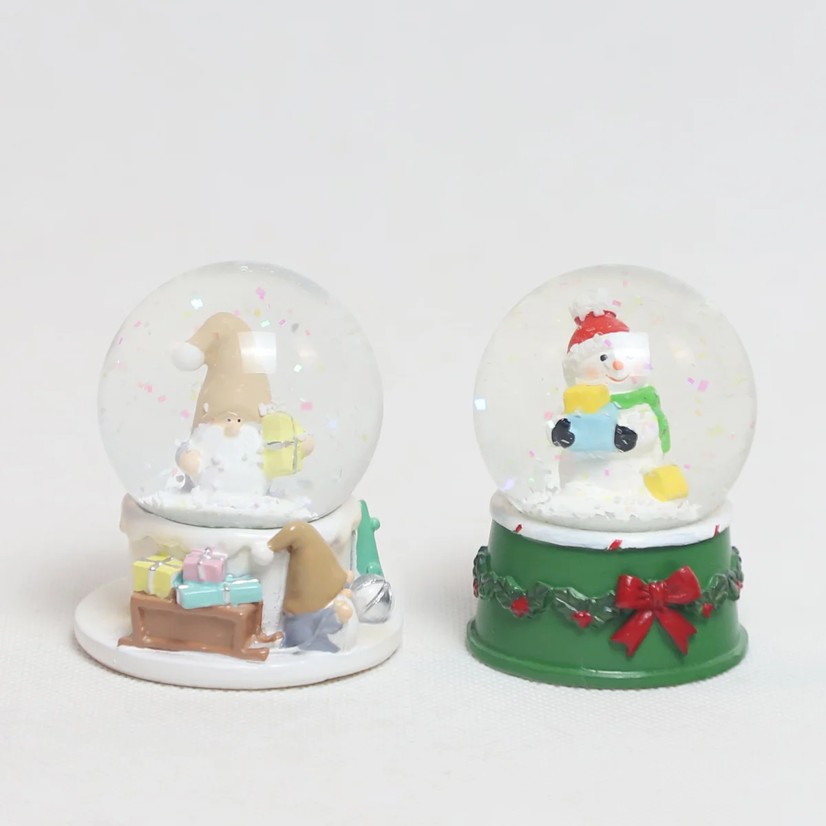 decor led battery or usb cable powered christmas snow globe transparent led glass ornaments for christmas balls