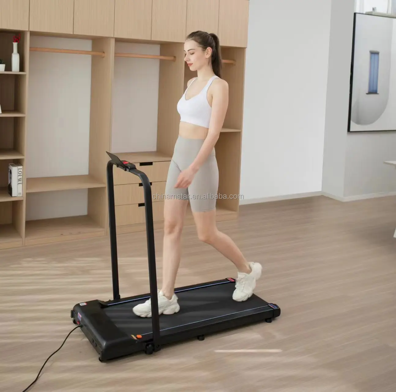 Portable Mini LED Screen Electric Motorized Foldable Walking Pad Home Gym Flat Treadmill for Fitness Exercise Running Wireless