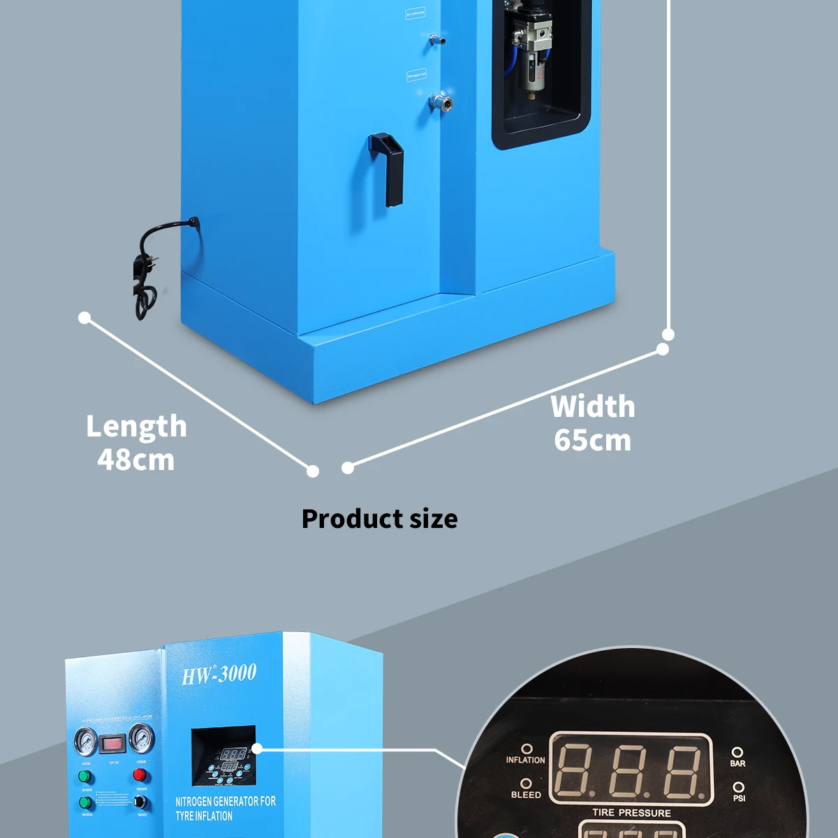 Hw3000 Car Tyre Inflator High Purity Nitrogen Generator Tyre Inflator