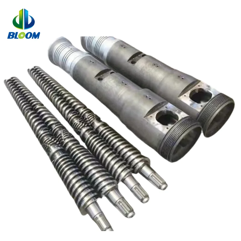Twin Screw Conical Barrel and HDPE Twin Screw for PE Wood Plastic PVC EVA Production Plastic Extruder Parts