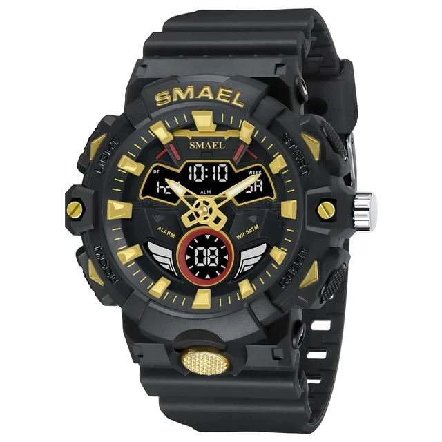 Smael 8085 Men's LED Quartz Digital Sports Watch - 50M Waterproof