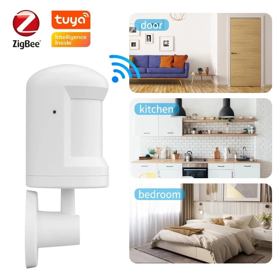 RSH Tuya Zigbee Infrared PIR Motion Sensor Wireless Smart Home Security Device that Detects People Movement for Alarm Systems