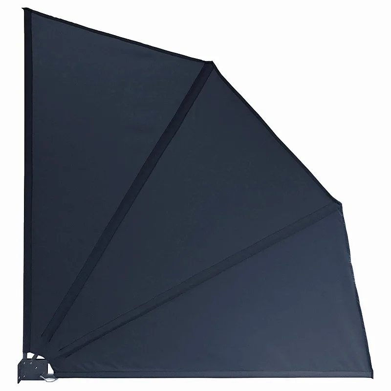 Outdoor Semicircle Sunshade Wind Screen Retractable Balcony Side Awning for Patio