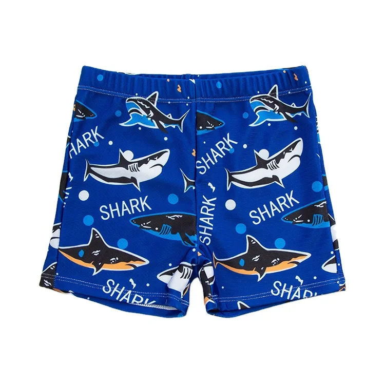Shark Print Kids Swim Trunks