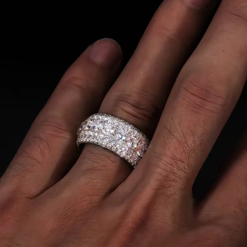 Vvs Moissanite Eternity Ring Aus 925er Sterling Silber Unisex_voghion.com