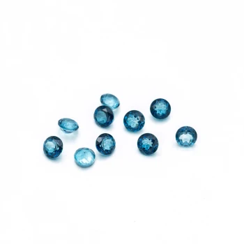 Wholesale Price Round Shape Non-Irradiated Natural London Blue Topaz
