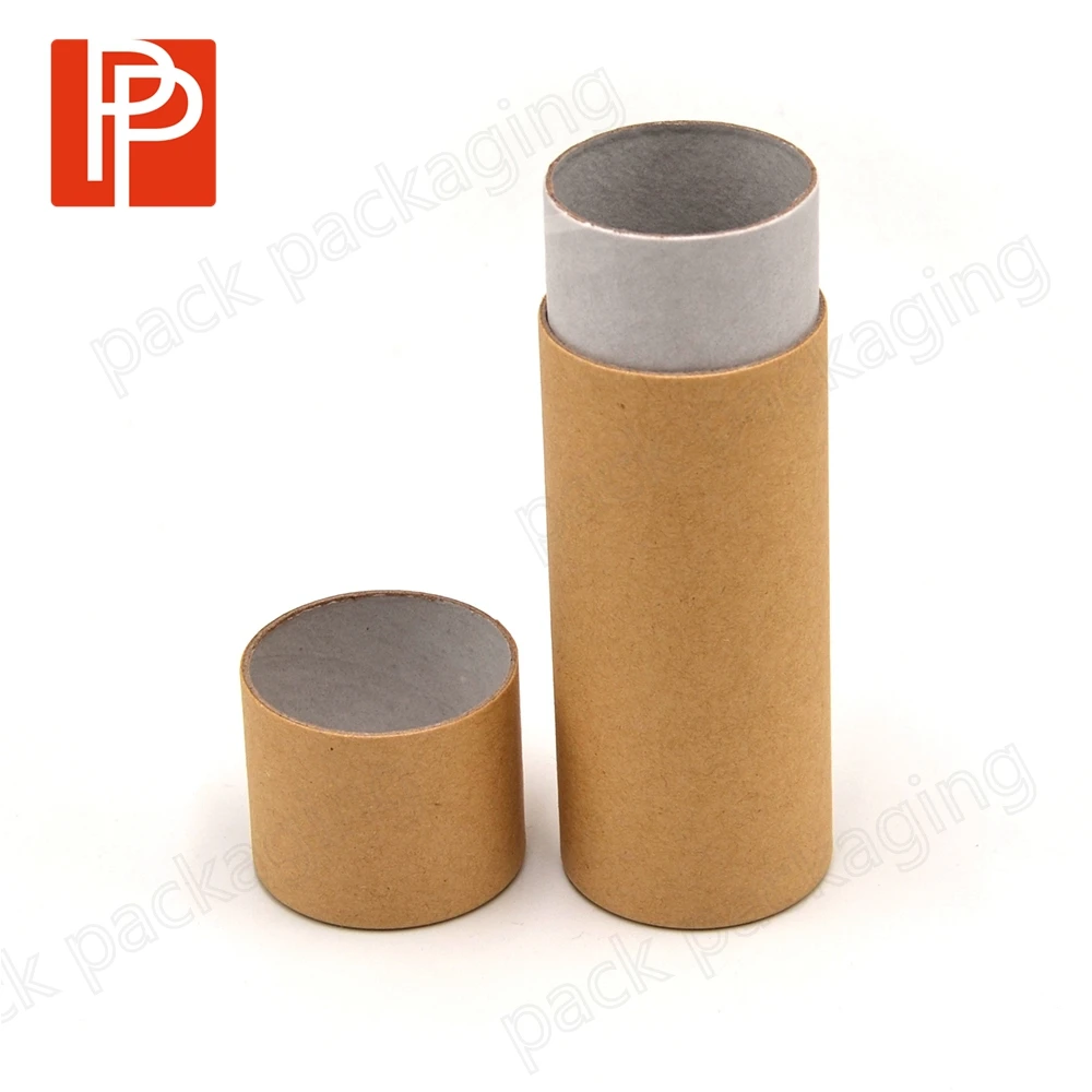 Reusable Cardboard Round Paper Tube Packaging Natural Brown Kraft Paper Boxes Cylinder Boxes