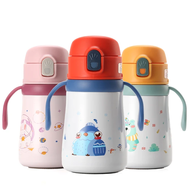 New Cartoon Cute Children BPA Free Drinking Insulated Tumbler Portable Kids Stainless Steel Baby Water Bottle for School