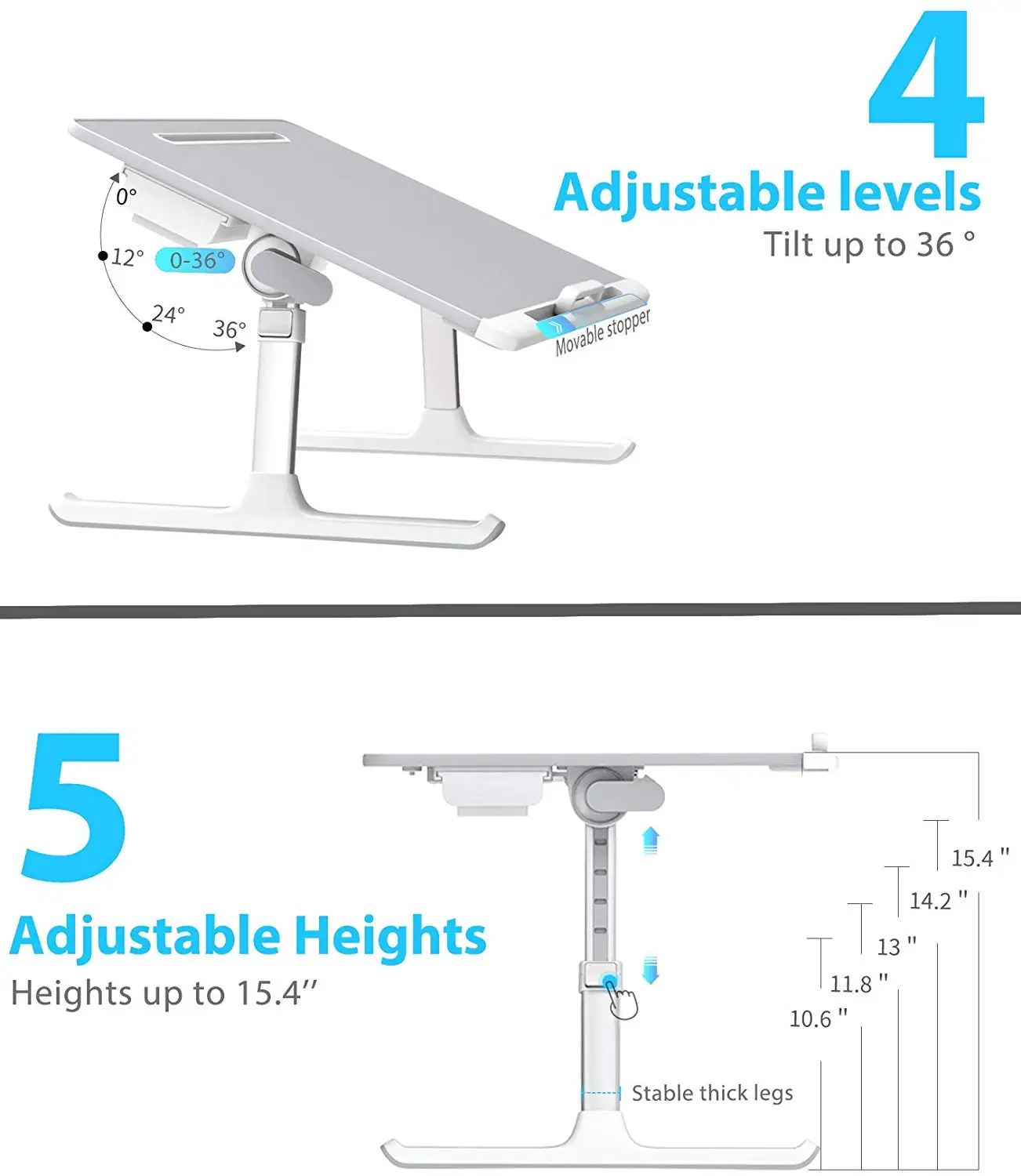 Saiji Adjustable Laptop Stand For Bed Fold Laptop Table Standing Desk Portable Laptop Ergonomics