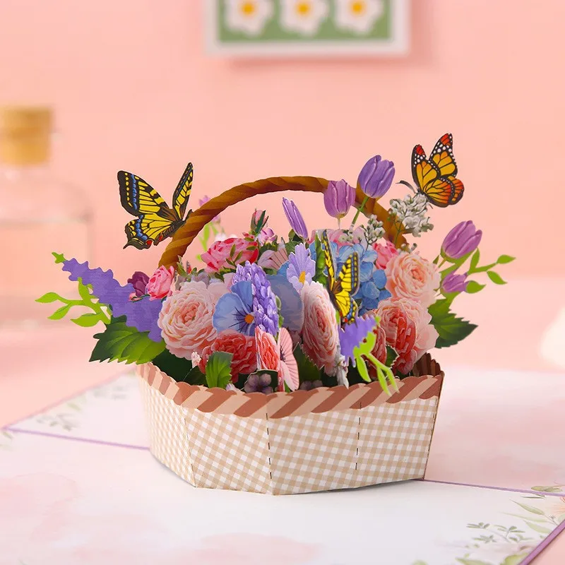 Flying Butterflies Pop Up Card 3D Flower Butterfly Birthday Card ...