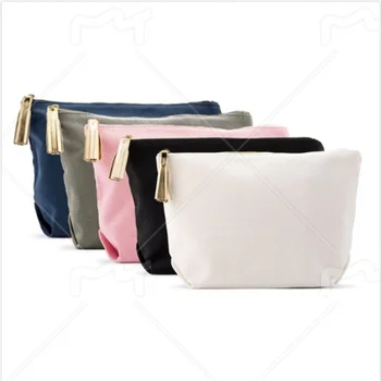 New style Fashion Eco Friendly Washable For Women Cotton Canvas Makeup Cosmetic Pouch With zipper