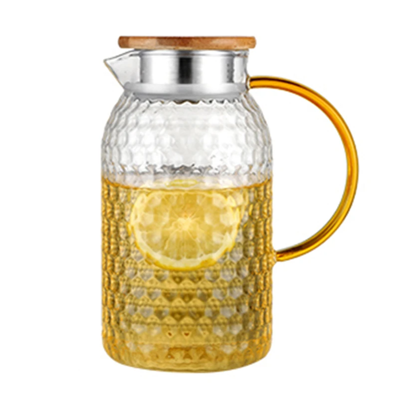 glass pitcher with bamboo lidB05230001