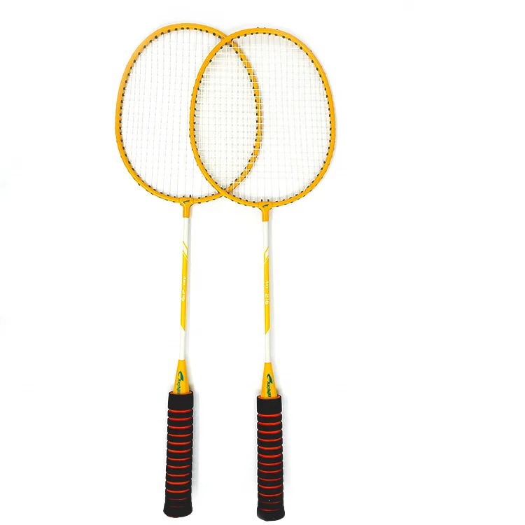 Steel Pair Iron Alloy Rackets in Cover Bag Amateur Junior Cheap Shuttlecock Racquet Grip Pack Badminton Racket