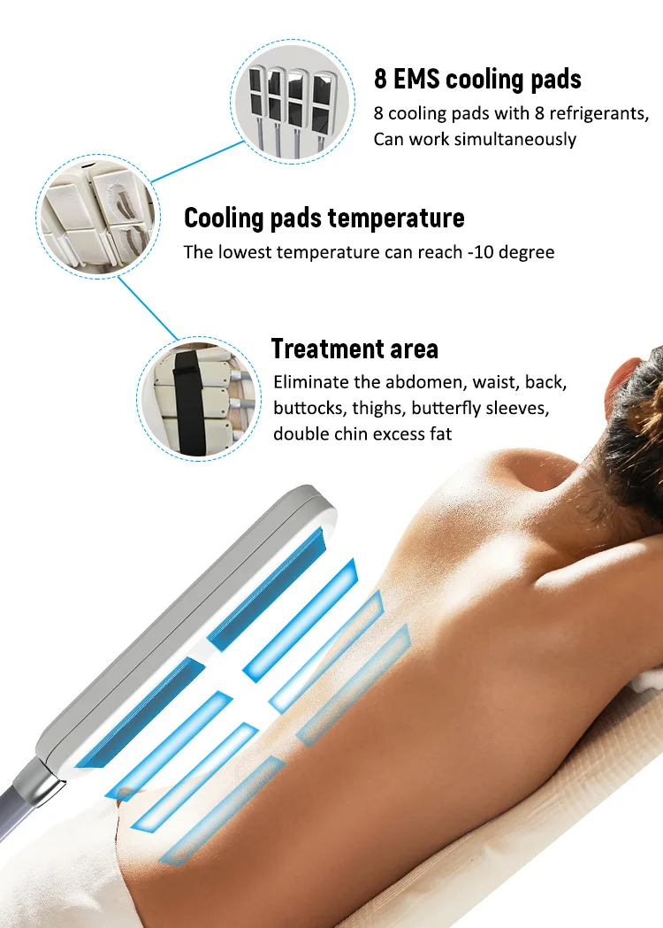 Cryolipolysis Machine with 8 Cryo Paddles for Fat Reduction & Body Sculpting 9 Discover the professional Cryolipolysis Machine with 8 Cryo Paddles for non-invasive fat freezing, body contouring, slimming, and salon body sculpting treatments. Designed for aesthetic clinics, med spas, and beauty salons seeking advanced multi-handle cryotherapy technology. Cryolipolysis Machine with 8 Cryo Paddles for Fat Reduction & Body Sculpting