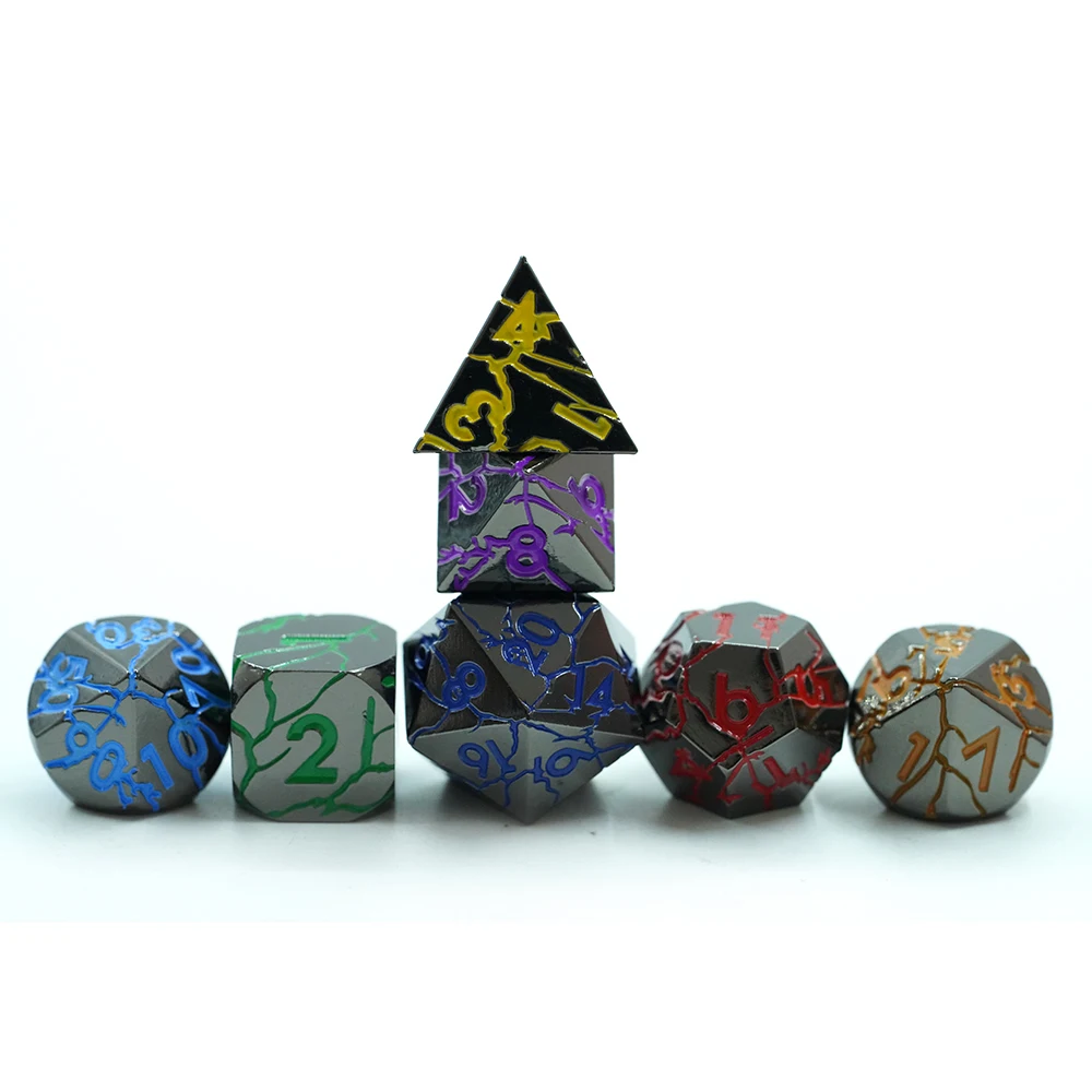 Conjunt de 7 Daus RPG Arc de Sant Martí Vores Rectes Polièdrics per a Dungeons and Dragons
