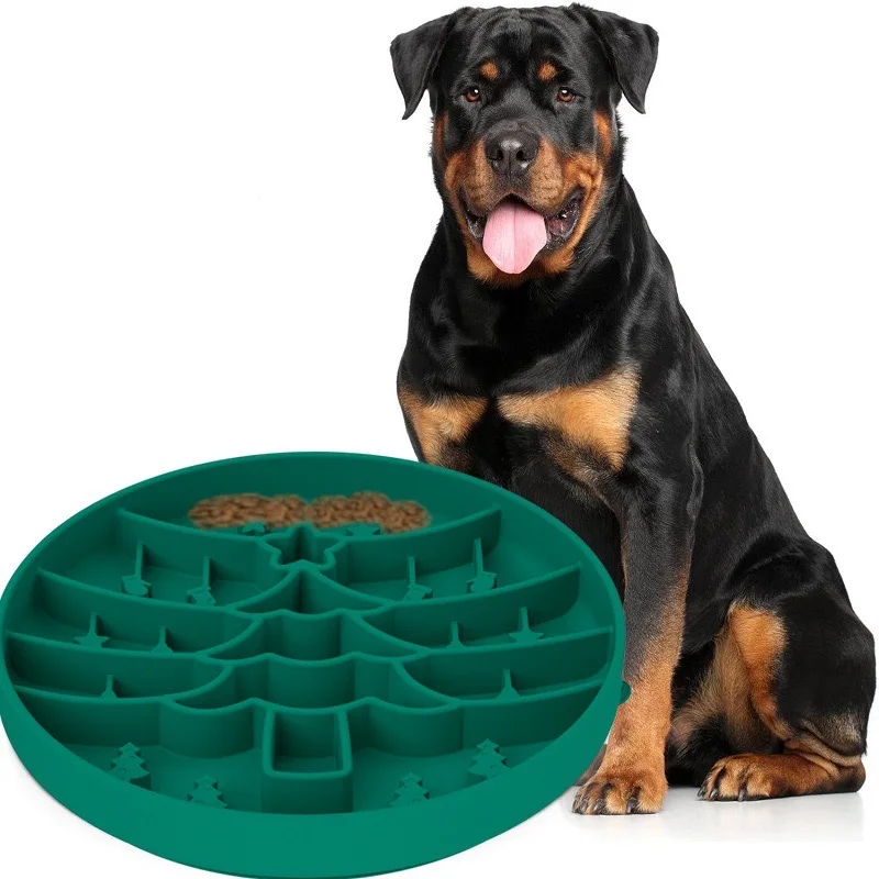 Christmas Slow Food Dog Bowl Silicone Slow Food Bowl Suction Cup Licking Mat Anti-choking Food Bowl factory