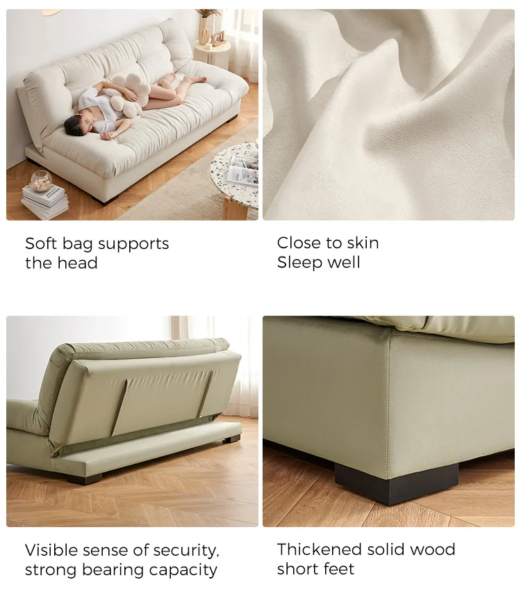 Linsy Rice White Cloud Two Seater Fold Up Sofa Bed For Sale Tbs058