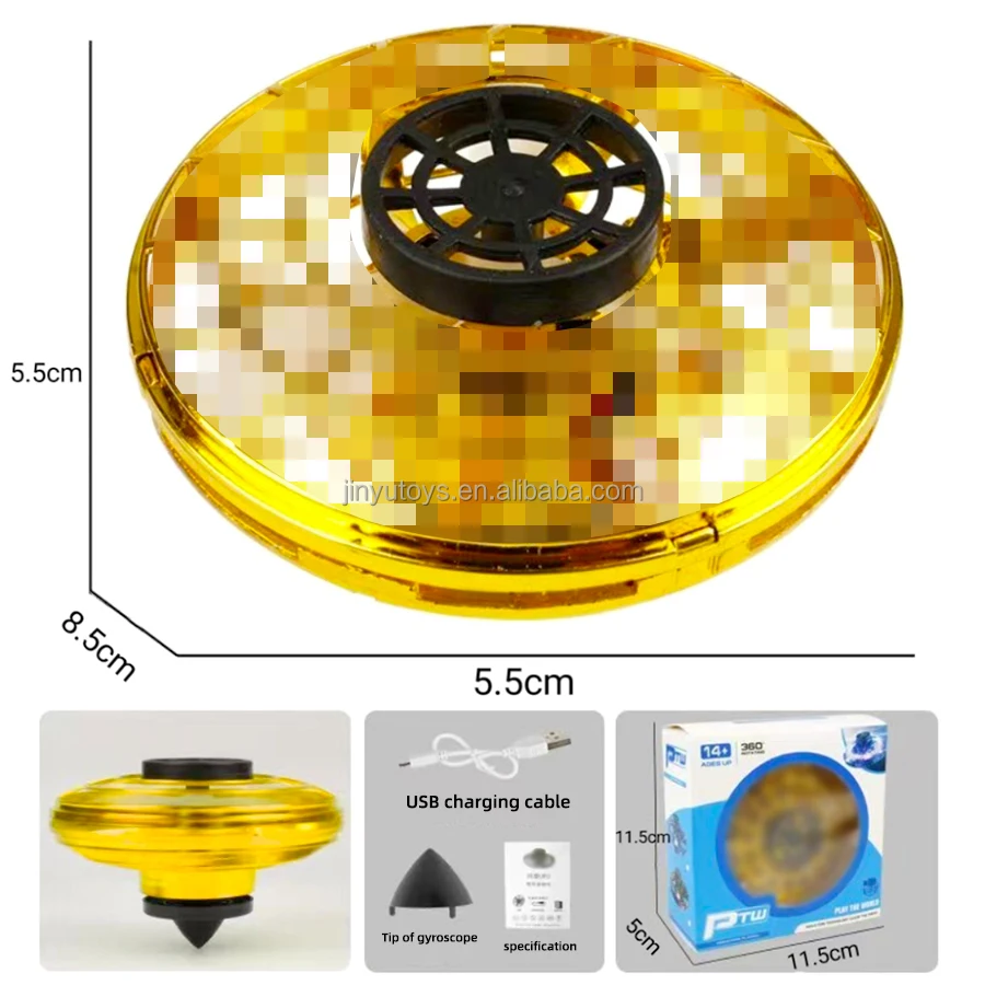 Fidget Spinner Hand Operated Aircraft Mini Drone UFO Rattleback with Light Flying Spinner Toys for Kids Children's Male Toys