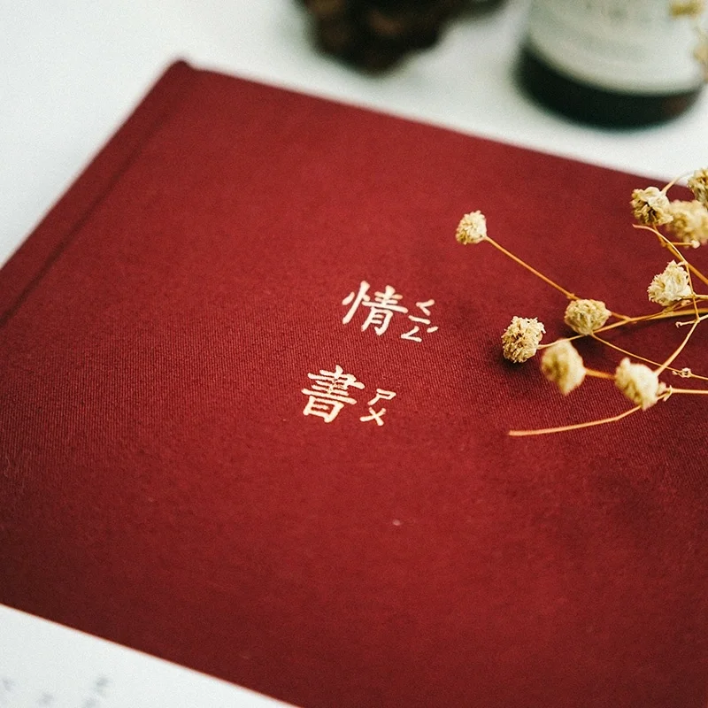Factory Customized Printed Black Blue Red Linen Fabric Notebook Journal for Promotion Office Cloth Diary With Silver Gold Logo