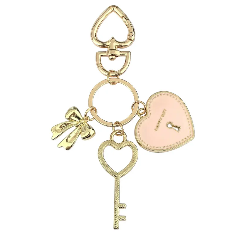 Xingxing Heart Keychain Cute Sparkle Metal Key Ring Purse