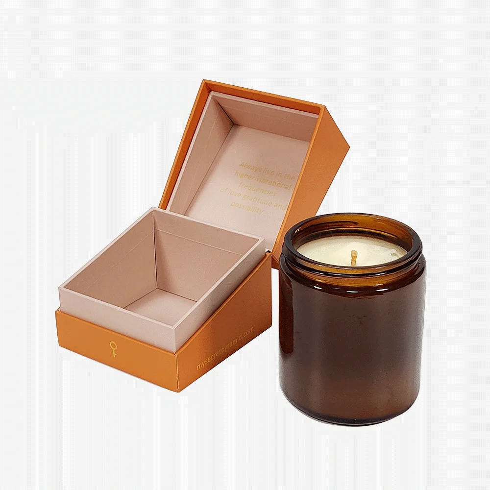 Cardboard Rigid Candle Box Paper Package Gift with Insert Recyclable Custom Aromatherapy Candle Packaging