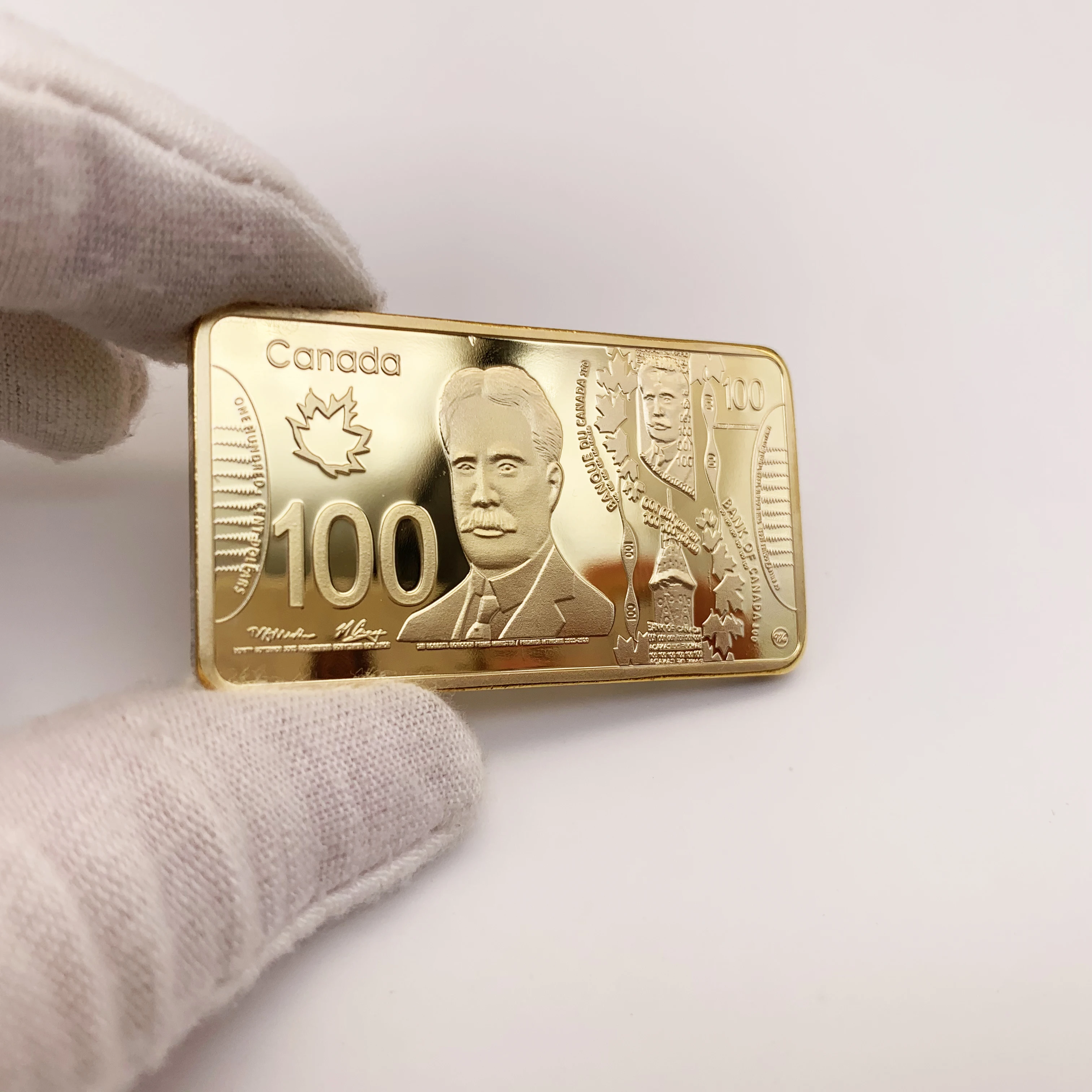 스틸 메탈 캐나다 메이플 리프 기념 대통령 스퀘어 코인 커스텀 골드 도금 바