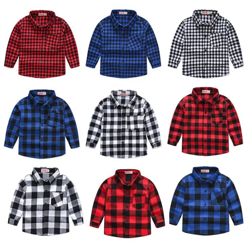 
 Рубашка с длинным рукавом для мальчиков, из 100% хлопка  