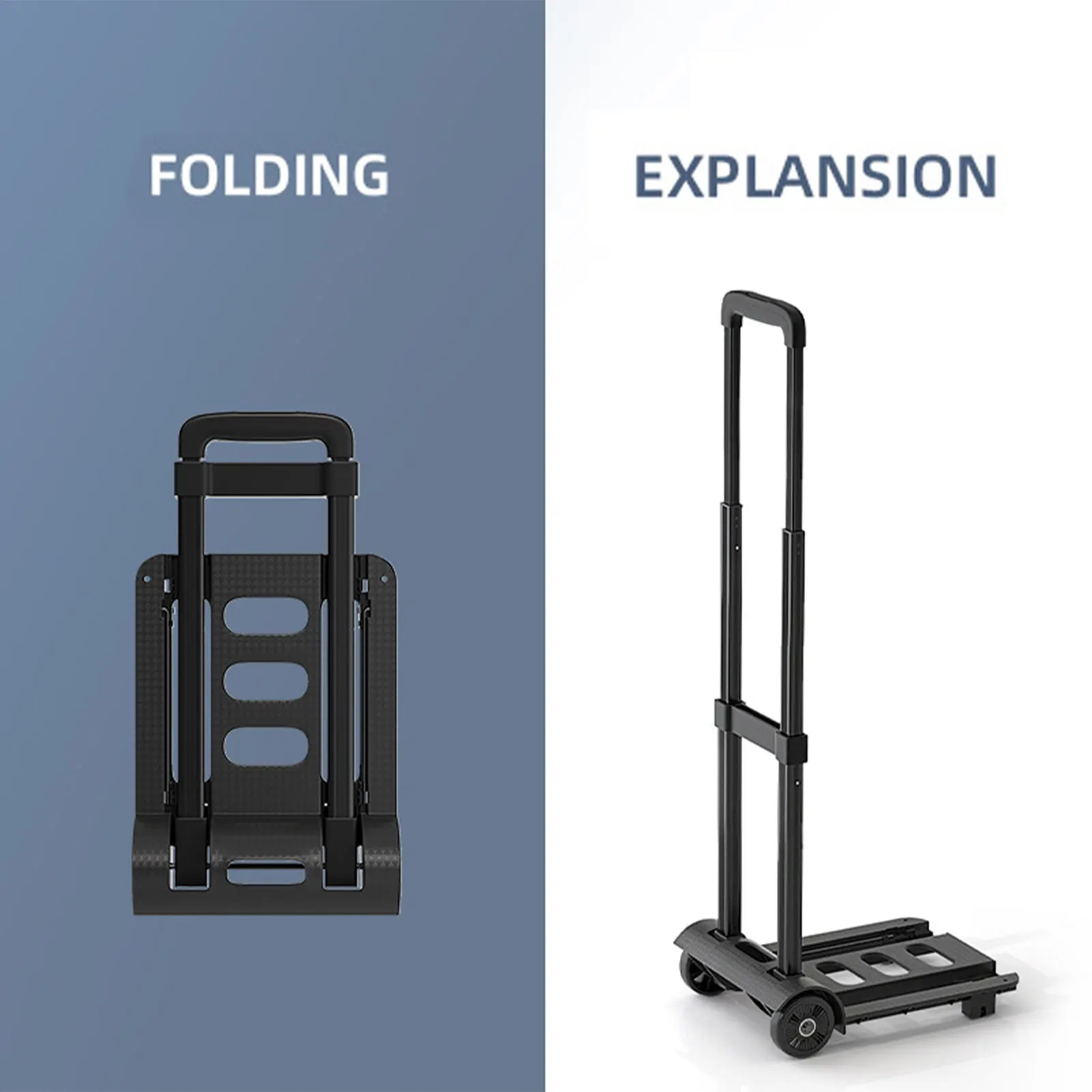Heavy Duty Foldable Hand Sack Wheel Trolley Folding Truck Barrow Cart Travel Luggage Shopping Cart Portable Home Use Car