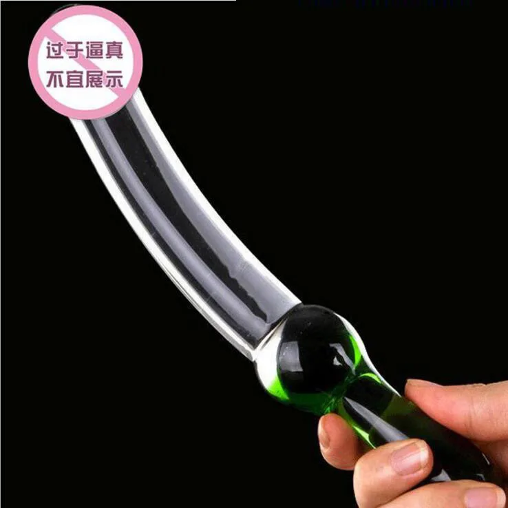 Long pyrex Glass Penis Dildo with Handle