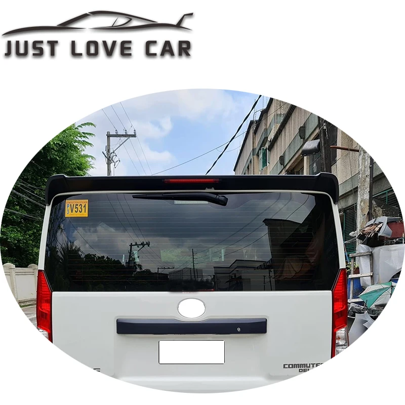 FOR 2019 2020 NEW TOYOTA HIACE PANEL VAN ABS CAR ROOR REAR TRUNK SPOILER WING LIP WITH BRAKE LED LIGHT