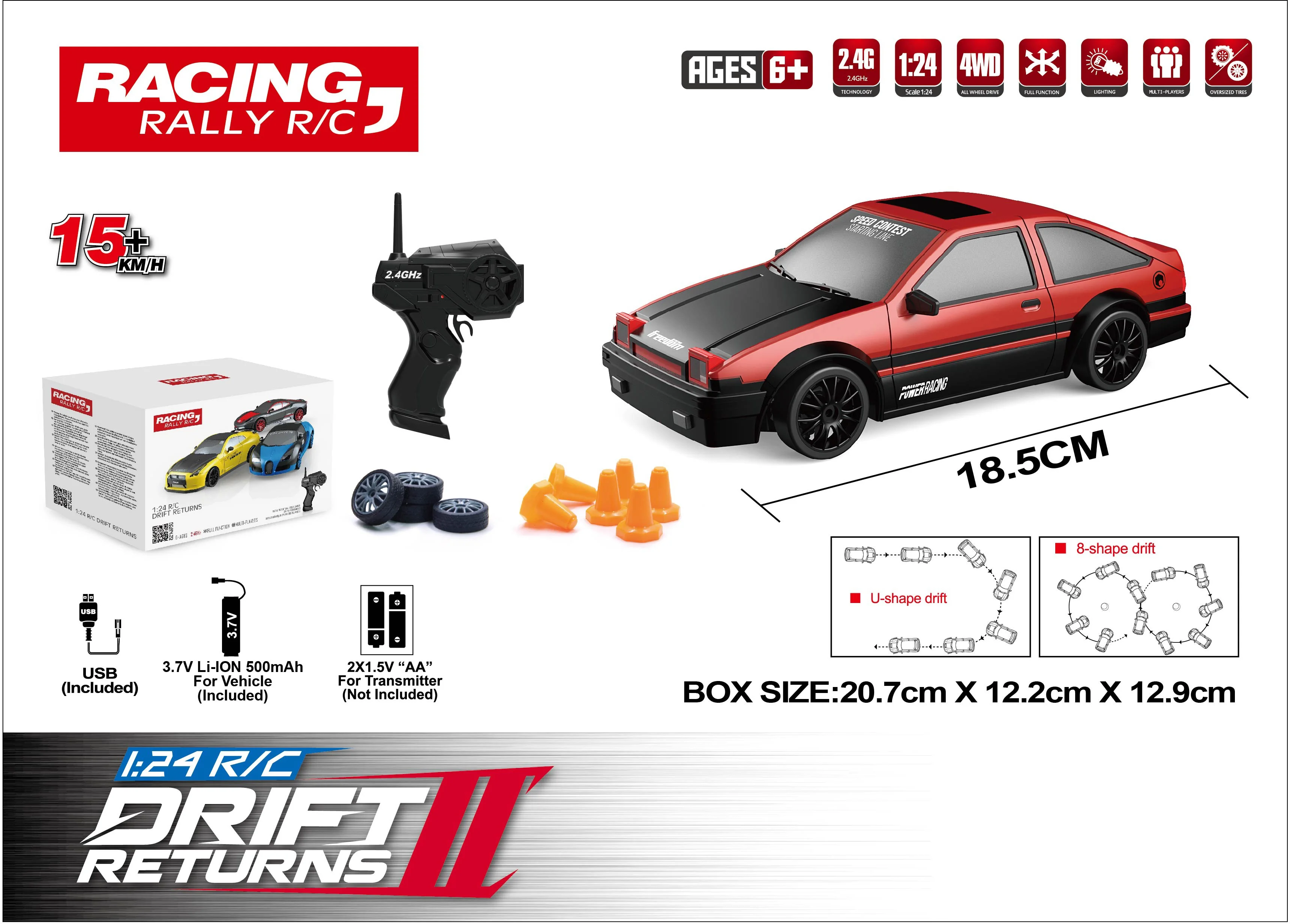 2.4g RC Drift Car Toys - Mini 4WD Remote Control Racing
