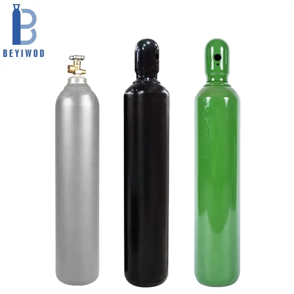 DOT3AA UN ISO9809 Portable kecil kosong 40cuft 8.2L 138bar Seamless Steel Nitrogen Tank Gas Cylinder dengan katup CGA580