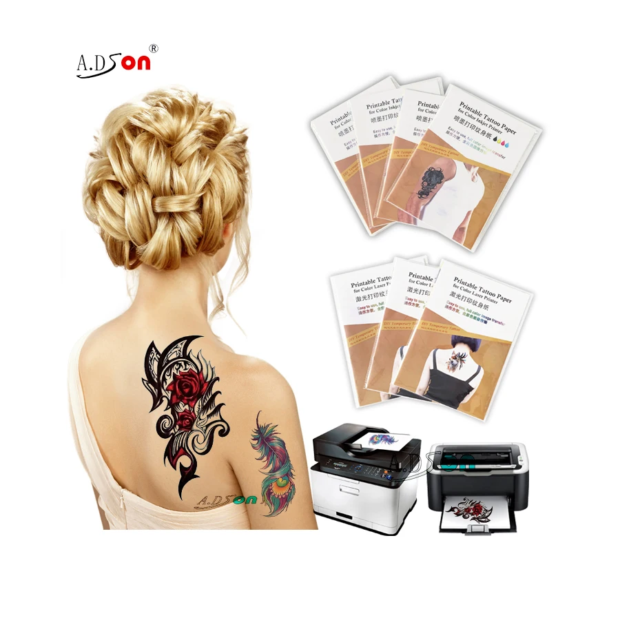 Wholesale MRR Inkjet Waterproof Water Transfer Temporary Tattoo Paper   AB A4X5Pack From malibabacom