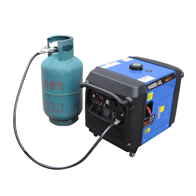 4kw portable dual fuel system LPG/LNG-gasoline digital biogas propane inverter generator outdoor RV  standby power H4000i-AG