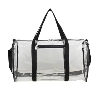 Source Factory OEM white transparent travel clear pvc duffle bag