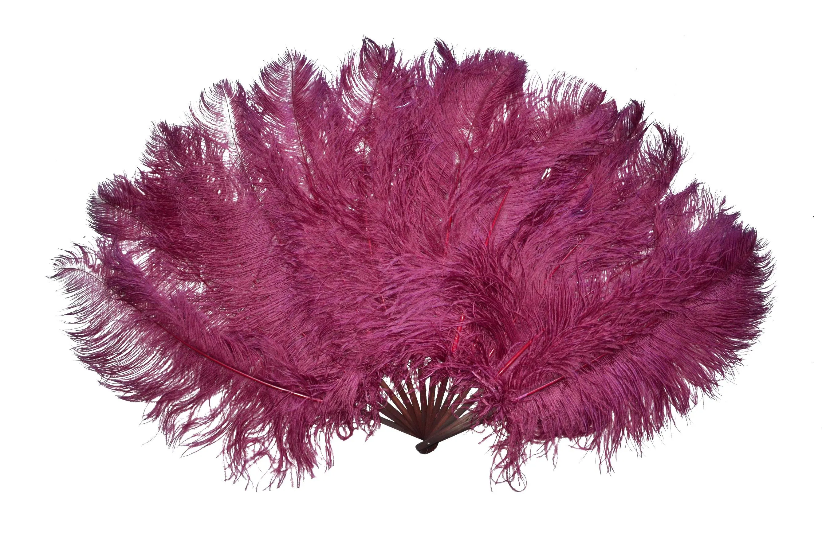 Large Red Ostrich Feather Held Hand Fan for Women Costume Tea Party Holiday Supply Belly Dance Bridal Wedding Decor  Accessory