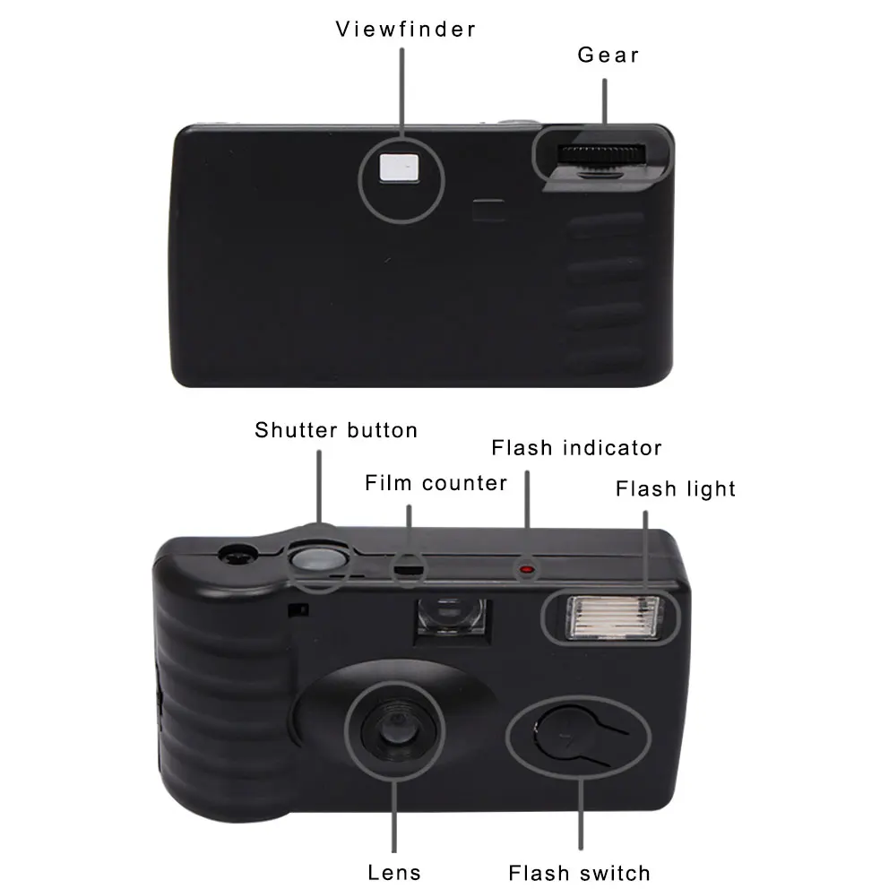 Factory Custom Cheap Film Camera Disposable One Time Single Use 35mm Classic Promotional 17 Films Inside With Flash
