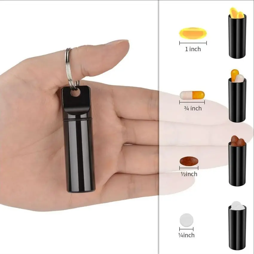 customized size Titanium Waterproof battery storage container Pill Holder